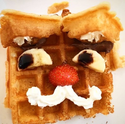 waffle in the shape of cartoon